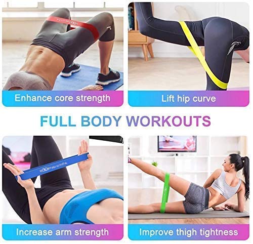 Premium Latex Resistance Loop Bands for Workouts - 12in Exercise Bands for BeachBody, Physical Therapy, Yoga & Home Gym - Stretchy, Skin-Friendly, Up to 40lbs - Perfect for Indoor & Outdoor Fitness, Strength Training & Muscle Recovery