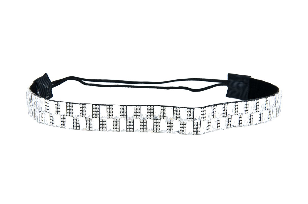 Bohemian Stretch Seed Bead Headband with Fabric & Lace - Crystal Embellished Hair Accessories for Women | Perfect for Festivals, Weddings, Yoga & Everyday Wear