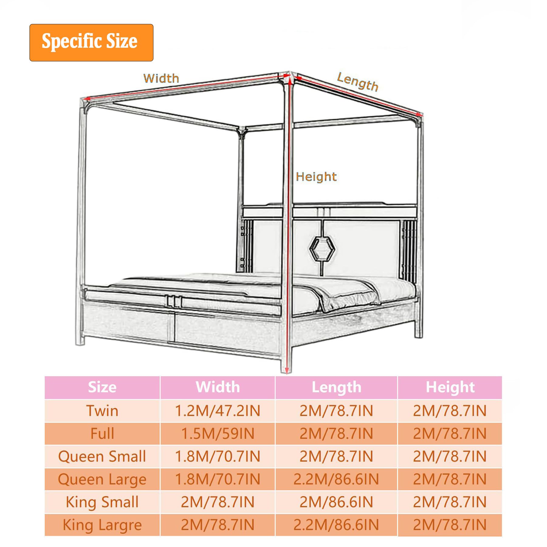 FDFWEFLQQ Stainless Steel Mosquito Net Canopy Bed Frame Brackets (4 Corners) - Full Size 2x2m, Silver - Elegant Bedroom Decor for Romantic & Boho Chic Style