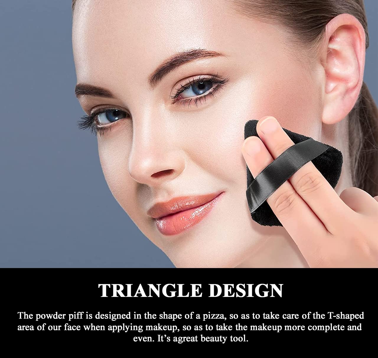 2PCS Washable Triangle Powder Puff - Soft Makeup Sponge for Foundation & Cosmetic Blending, Reusable Wet/Dry Beauty Blenders (Black & White) - Perfect for Liquid, Cream & Powder Makeup Application