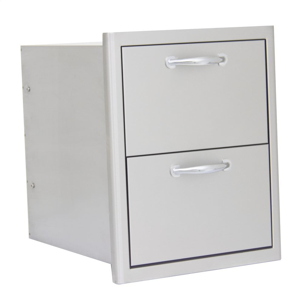 Blaze Grills BLZDRW2R 16 Inch Double Access Drawer for Outdoor Cooking - Perfect for Backyard BBQs, Patio Grilling & Camping Trips