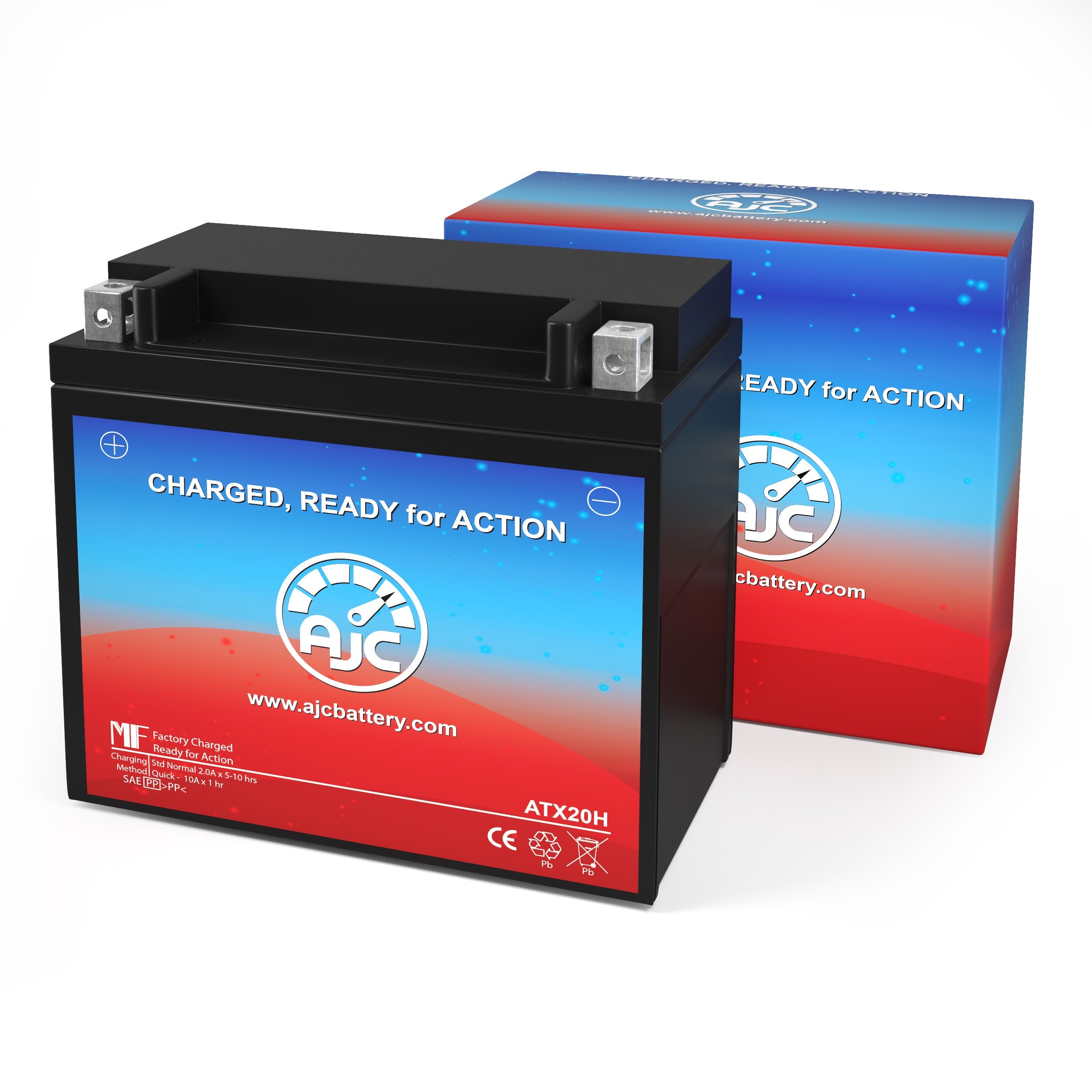 AJC 20H BS Powersports Battery Replacement - High Performance Compatible Battery for ATV, Motorcycle, and Snowmobile - Perfect for Off-Road Adventures and Extreme Weather Conditions