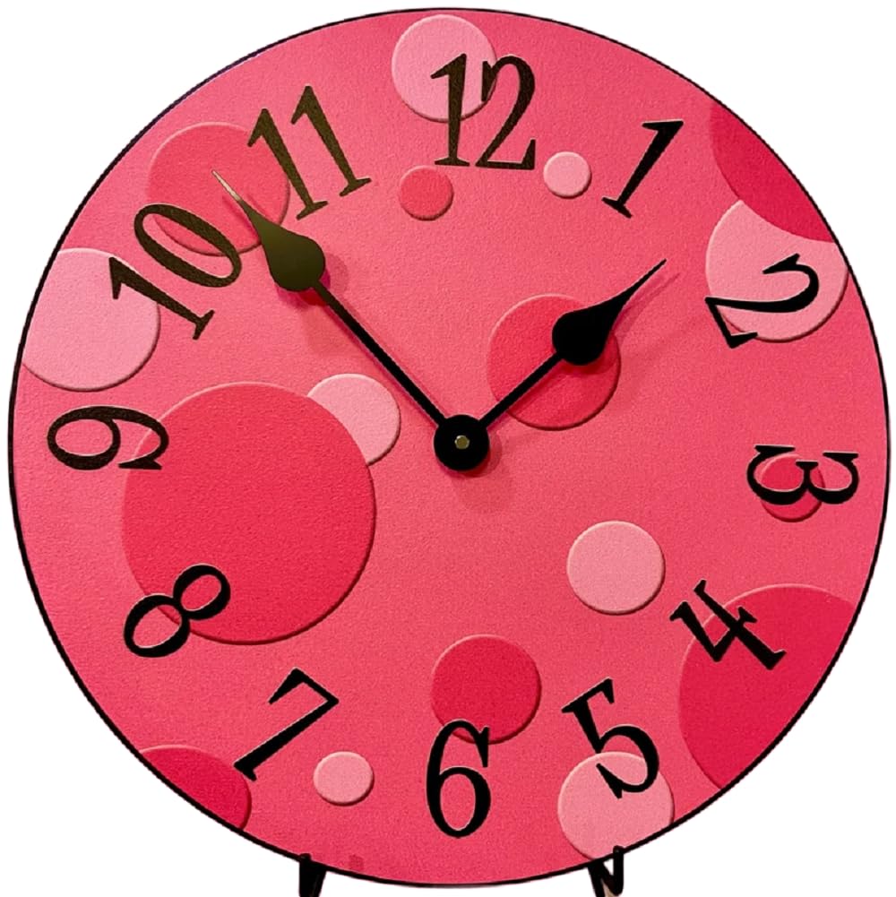 Hot Pink Bubbles Wall Clock - Ultra Quiet Quartz Movement | Handcrafted in USA with Vibrant Long-Lasting Colors | Available in 8 Sizes (15-Inch) | Perfect for Kids' Rooms, Living Rooms & Home Decor