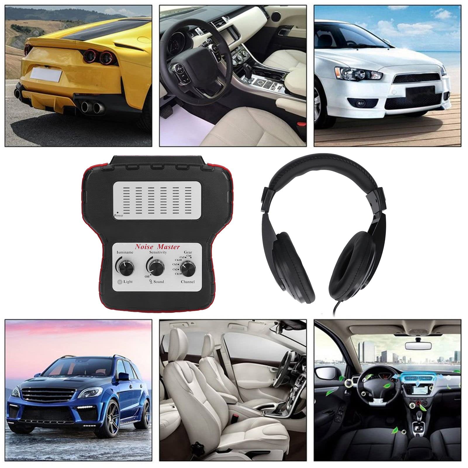 Car Noise Finder - Multi-Channel Abnormal Sound Detector for Motor, Chassis & Transmission | Ergonomic Automotive Noise Testing Tool for DIY Mechanics & Professional Use
