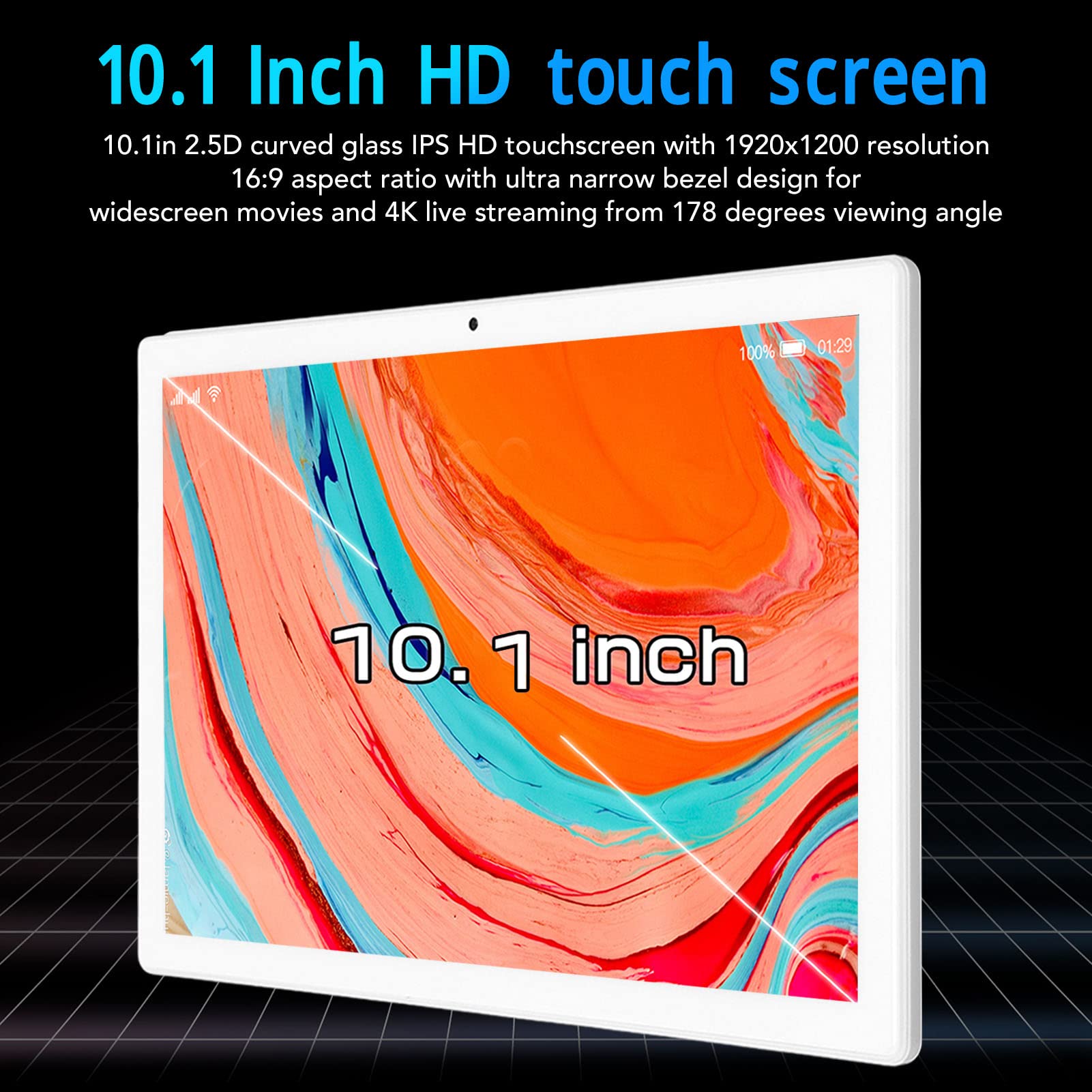 **Sxhlseller 10.1 Inch Android 11.0 Tablet with Detachable Magnetic Keyboard & RGB Mouse - 12GB RAM 256GB ROM, 1920x1200 IPS Display (White) - Perfect for Office Work, Online Learning & Entertainment**