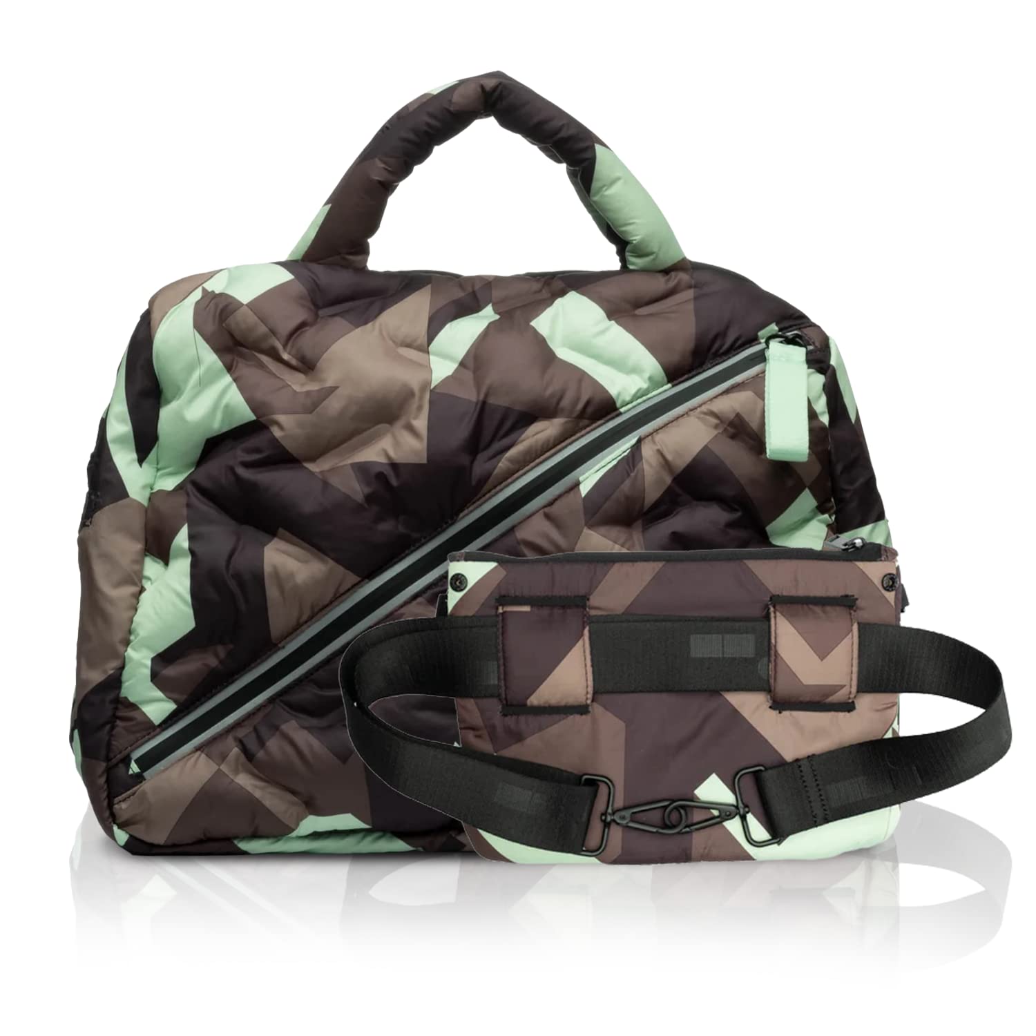 Puffle Tote Bag Mint Chip Camo - Stylish & Durable Reusable Shopping Bag for Groceries, Beach, Work & Travel