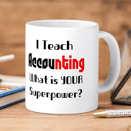 20 oz Ceramic Coffee Mega Mug - Teach Accounting Design - Perfect for Teachers, Accountants & Office Use