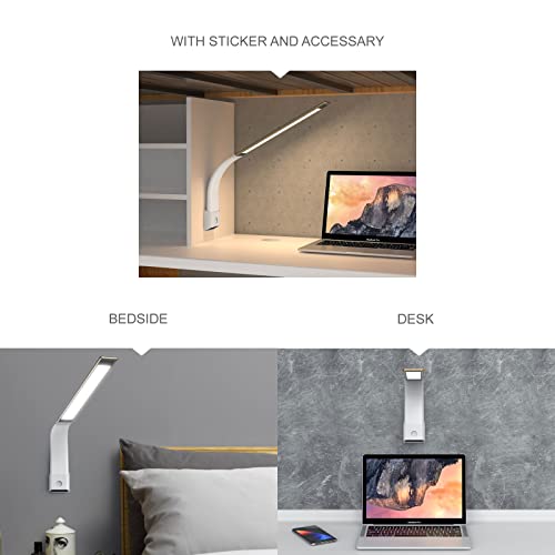 Mark Wireless LED Desk Lamp - 360° Adjustable, Portable & Foldable USB Rechargeable Lamp with 40H Runtime, Touch Control, 6 Brightness Levels & 3 Light Modes (Gold) | Perfect for Home Office, Study, Reading, Nightstand & Dorm Room Lighting