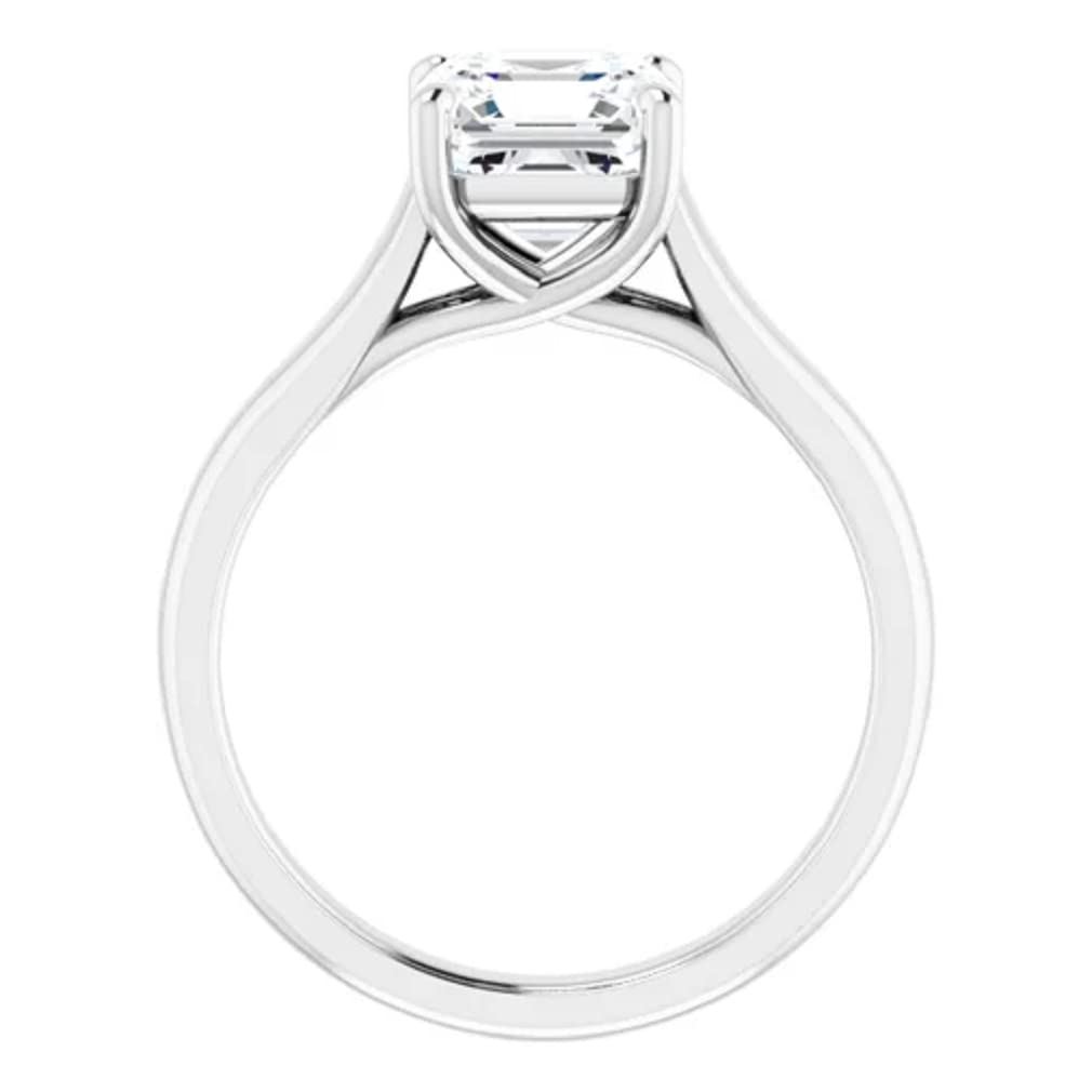 10K Solid White Gold Handmade Asscher Cut 2.0 CT Moissanite Solitaire Engagement Ring for Women - Wedding, Bridal, Proposal Jewelry Gift (Perfect for Anniversary, Valentine's Day & Special Occasions)
