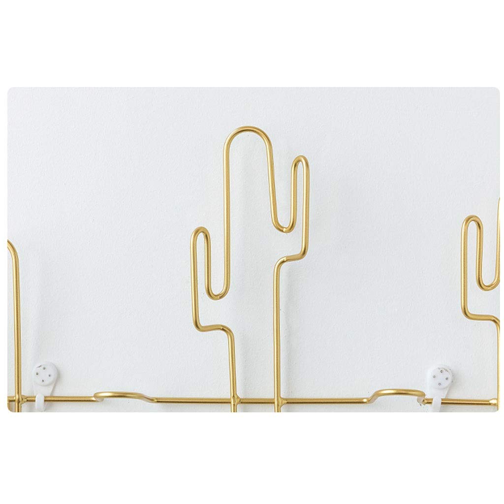 Stylish Iron Cactus Wall Hooks - Decorative Coat & Key Hangers for Home Organization | Perfect for Entryway, Bedroom & Bathroom | Black Wall Mounted Hooks for Coats, Bags & Clothes