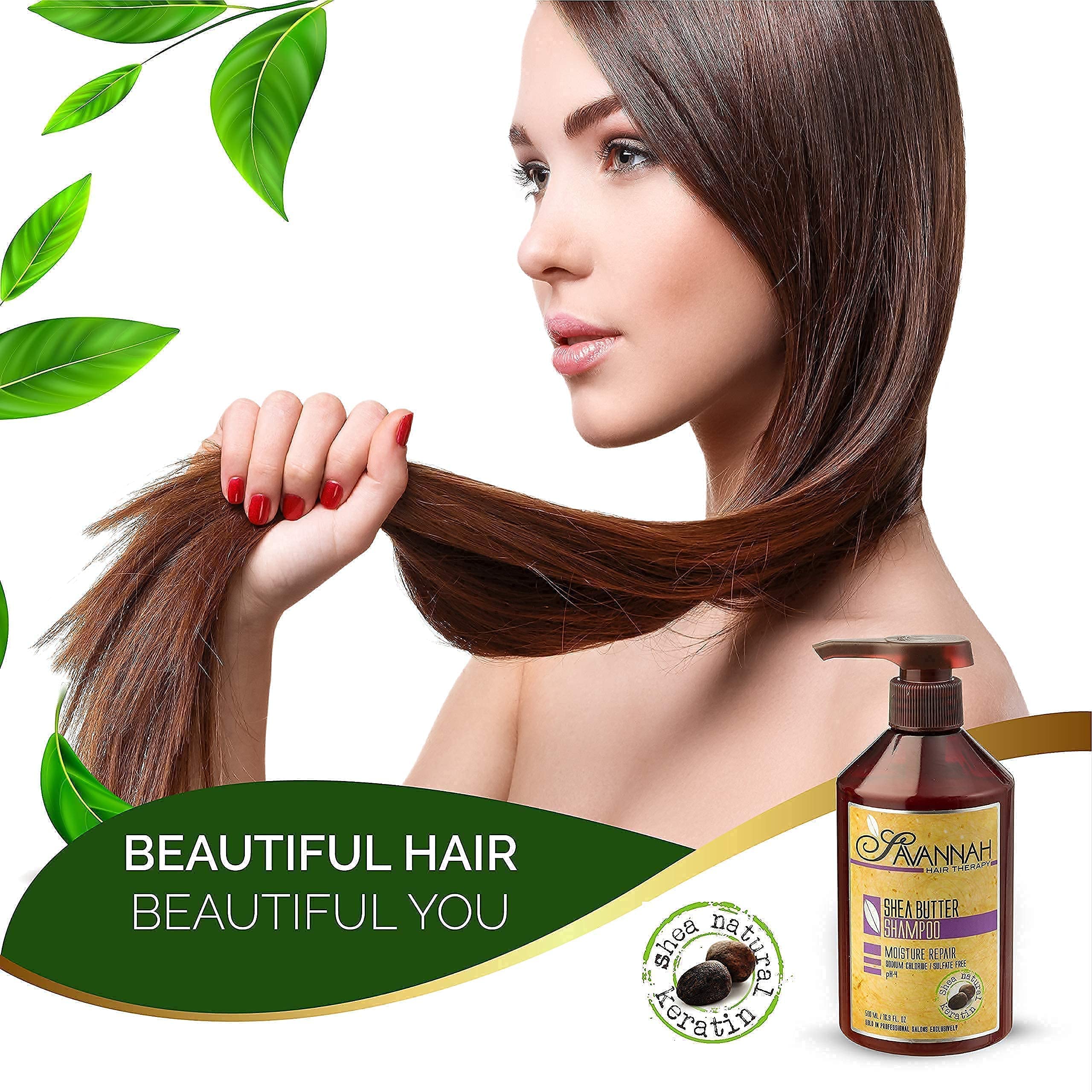 Shea Butter Hair Treatment Bundle - 16.9 Oz Deep Conditioning Mask + 16.9 Oz Shampoo with Natural Keratin for Dry, Damaged, Curly & Color-Treated Hair - Sulfate, Sodium Chloride & B6 Vitamin Enriched - Perfect for Salon-Quality Hair Care at Home