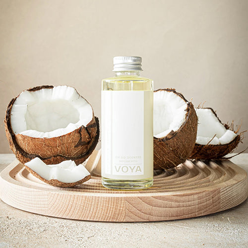 VOYA Oh So Scented Reed Diffuser Refill - Coconut & Jasmine Fragrance Oil for Home Aromatherapy | Perfect for Living Room, Bedroom & Bathroom Relaxation