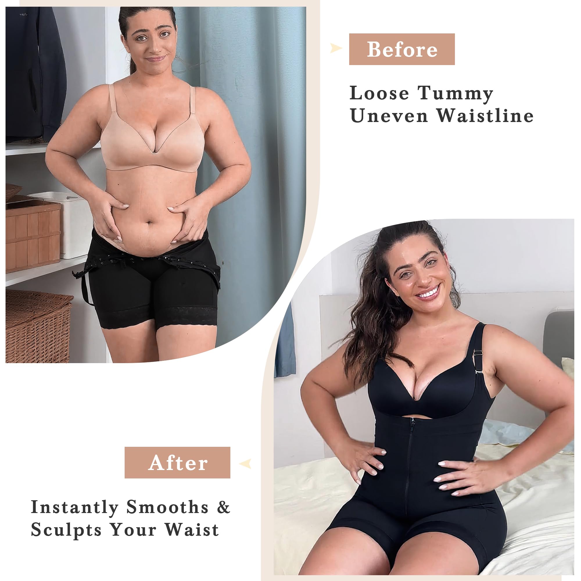 YIANNA Fajas Colombianas Shapewear for Women - Postpartum Tummy Control Body Shaper, Butt Lifter Bodysuit - Perfect for Post-Surgery Recovery, Everyday Wear & Special Occasions