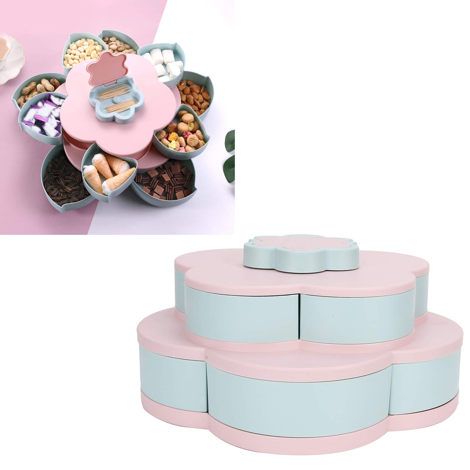 Elegant Rotating Petal-Shaped Serving Platter - Snack, Candy, Fruit Tray for Home, Restaurant & Hotel Use | Perfect for Parties, Buffets & Entertaining