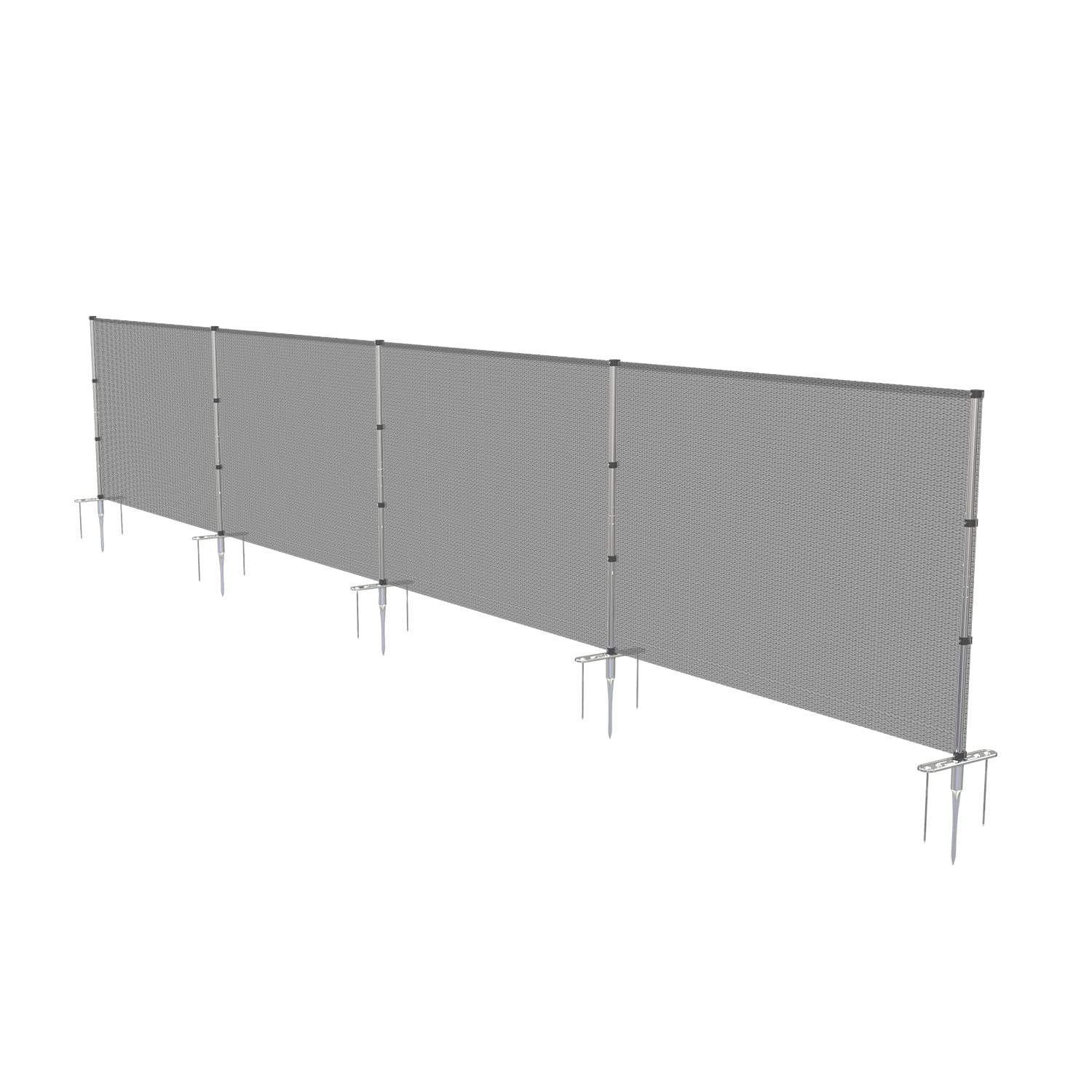 Coarbor 4'x34' Grey Removable Outdoor Privacy Fence Panel - Heavy Duty Backyard Barrier for Pools, Dogs, Chicken Coops & Vegetable Gardens | Includes Spikes & Poles | Perfect for Yard Security, Pet Containment & Garden Protection