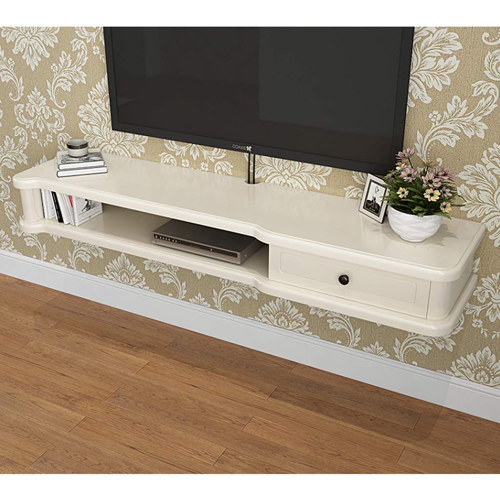 Floating Wall Shelf Set - Modern Wall Mounted Shelves for Living Room, Bedroom, TV Stand, Router Shelf - Decorative Storage Organizer (Ivory White, 80x27x17cm) - Perfect for Home Decor & Space Saving