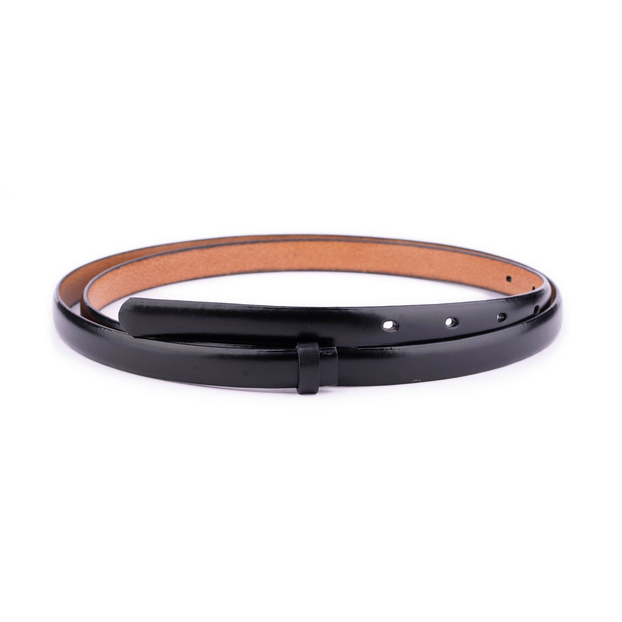 Genuine Black Leather Skinny Belt Strap for Dunhill Women's Buckle Replacement - Perfect for Office, Casual & Formal Outfits