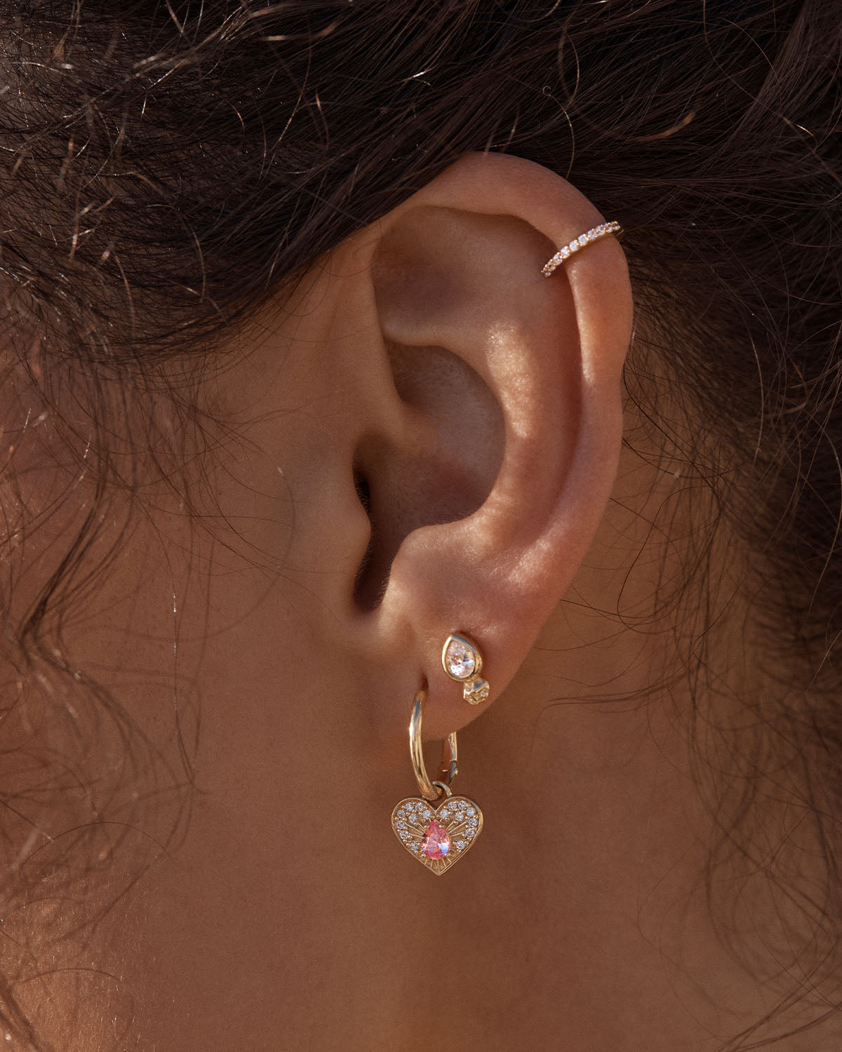 18K Gold Vermeil Heart Hoop Earrings for Women - Elegant & Dainty Jewelry Gift for Valentine's Day, Anniversary or Special Occasion - Perfect for Date Night, Wedding & Romantic Events