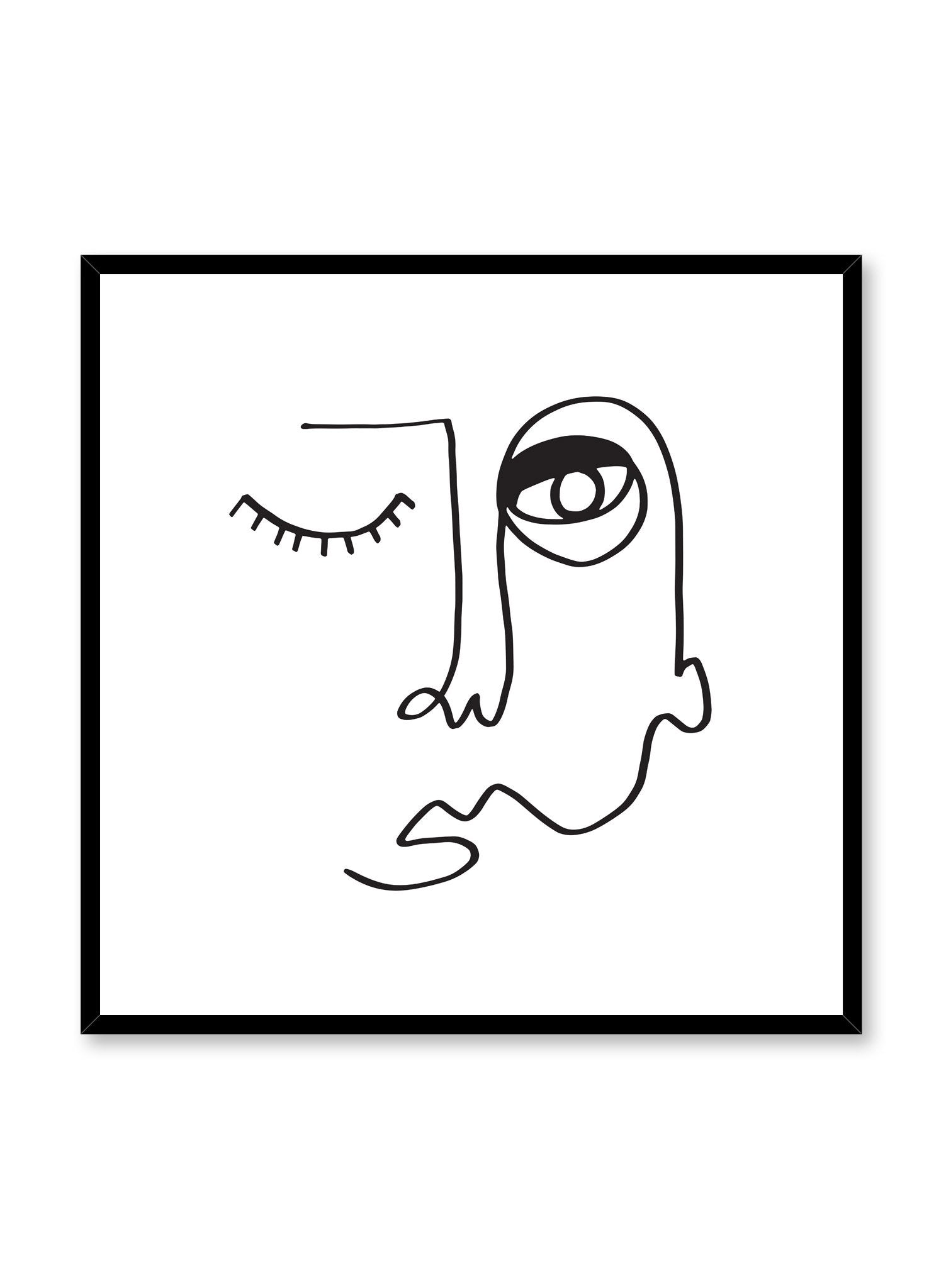 Stylish Modern Face Poster - Trendy Home & Office Wall Decor for Living Room, Bedroom, or Workspace