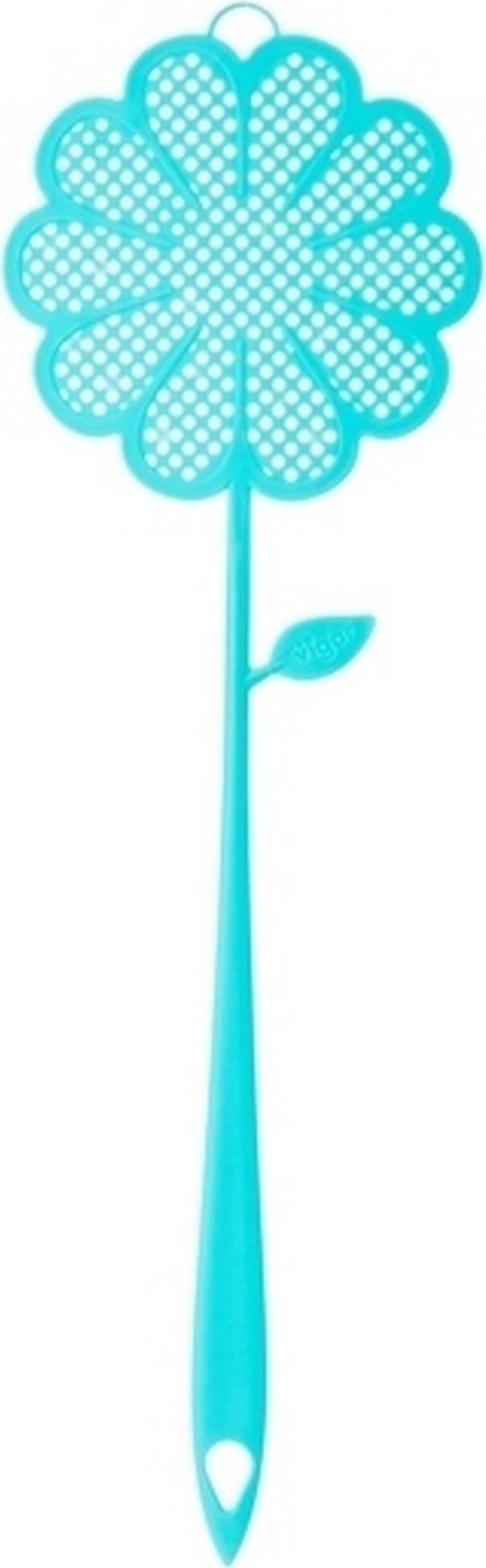 Vigar Flower Power Long Fly Swatter - Extra Long Handle Fly Swatter for Indoor & Outdoor Use - Perfect for Home, Kitchen, Patio, and Garden Pest Control