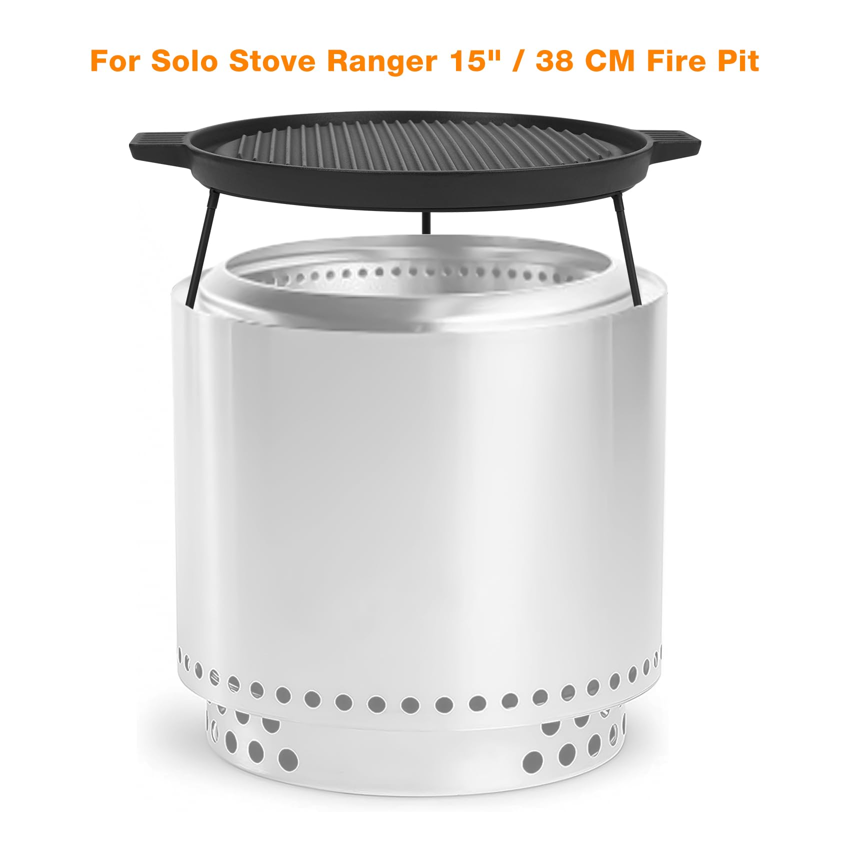 Onlyfire Cast Iron Grill Plate with Removable Stand - 15