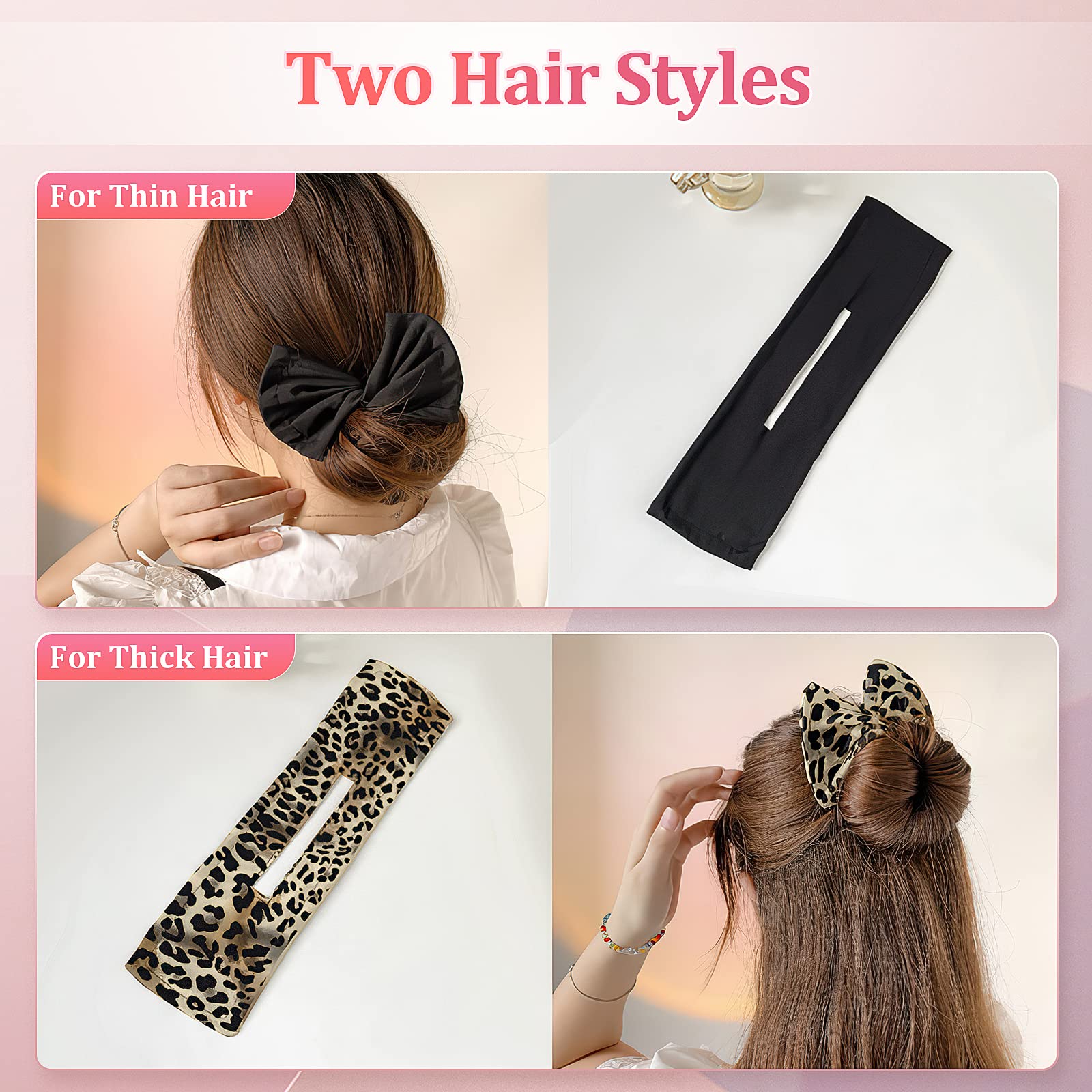 3-Piece Hair Bun Maker Set - Flexible Donut Bun, Twister & Lazy Curler Clips for Women & Girls | French Hairstyle Accessories (Black) | Perfect for Parties, Weddings & Everyday Styling