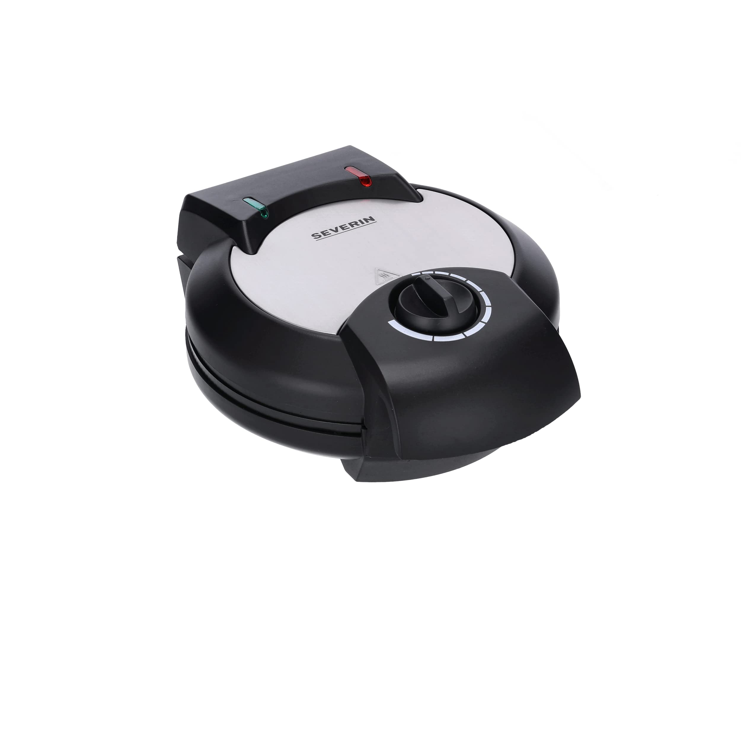 Severin WA 2103 Non-Stick Waffle Maker with Adjustable Temperature Control - 220V Silver Black - Perfect for Breakfast, Brunch & Family Gatherings