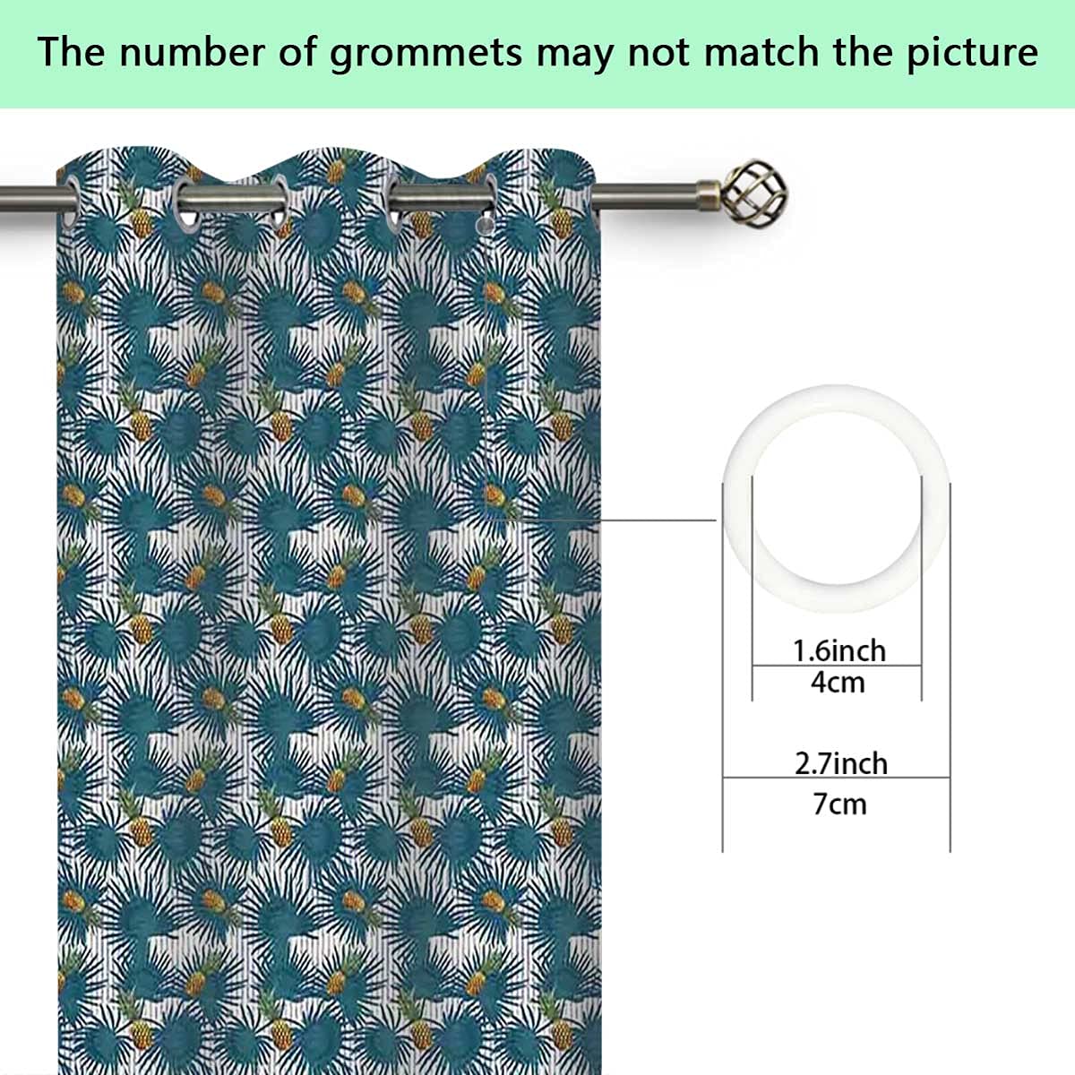 84 Inch Blackout Curtains with Pineapple Palm Leaf Design - Thermal Insulated Window Drapes for Living Room & Bedroom (96x84 Inches) - Perfect for Sun Protection & Energy Saving