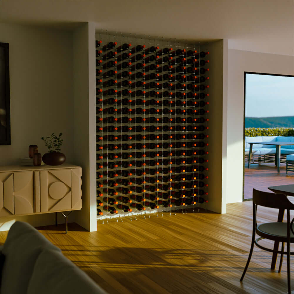 Stainless Steel Wine Rack for Wall Mount - 12 Bottle Capacity, Modern Wine Storage Solution for Kitchen, Dining Room & Home Bar Decor