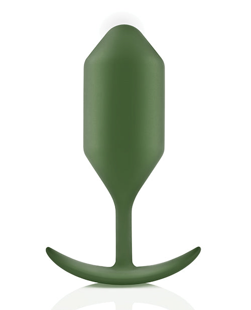 B Vibe Snug Plug 4 Weighted Silicone Anal Plug - Army Green | Comfortable & Discreet for Extended Wear | Perfect for Beginners & Advanced Users | Home Use & Couples Play