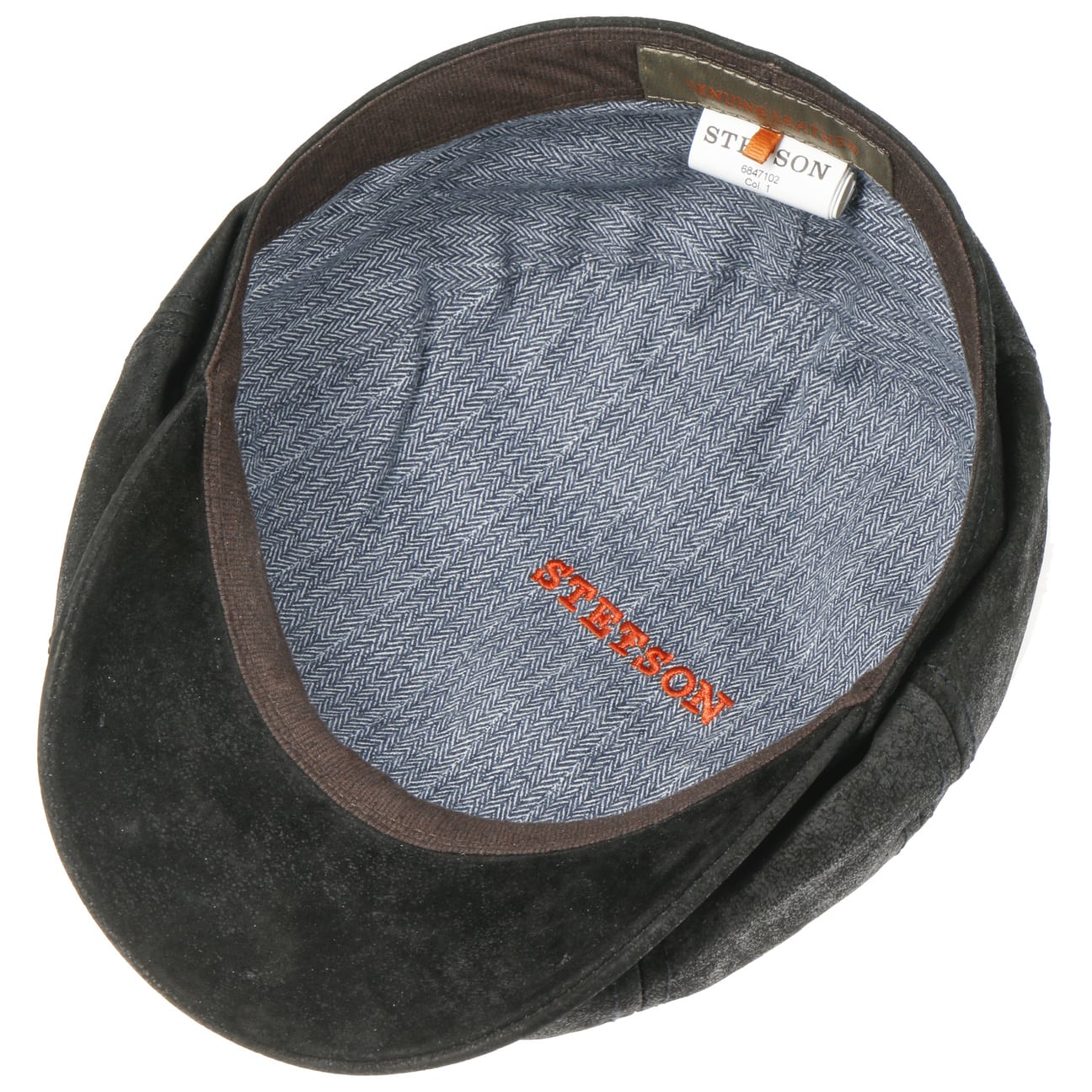 Stetson Hatteras Pigskin Leather Newsboy Cap – Vintage Style Men's Hat for Casual Wear & Outdoor Adventures
