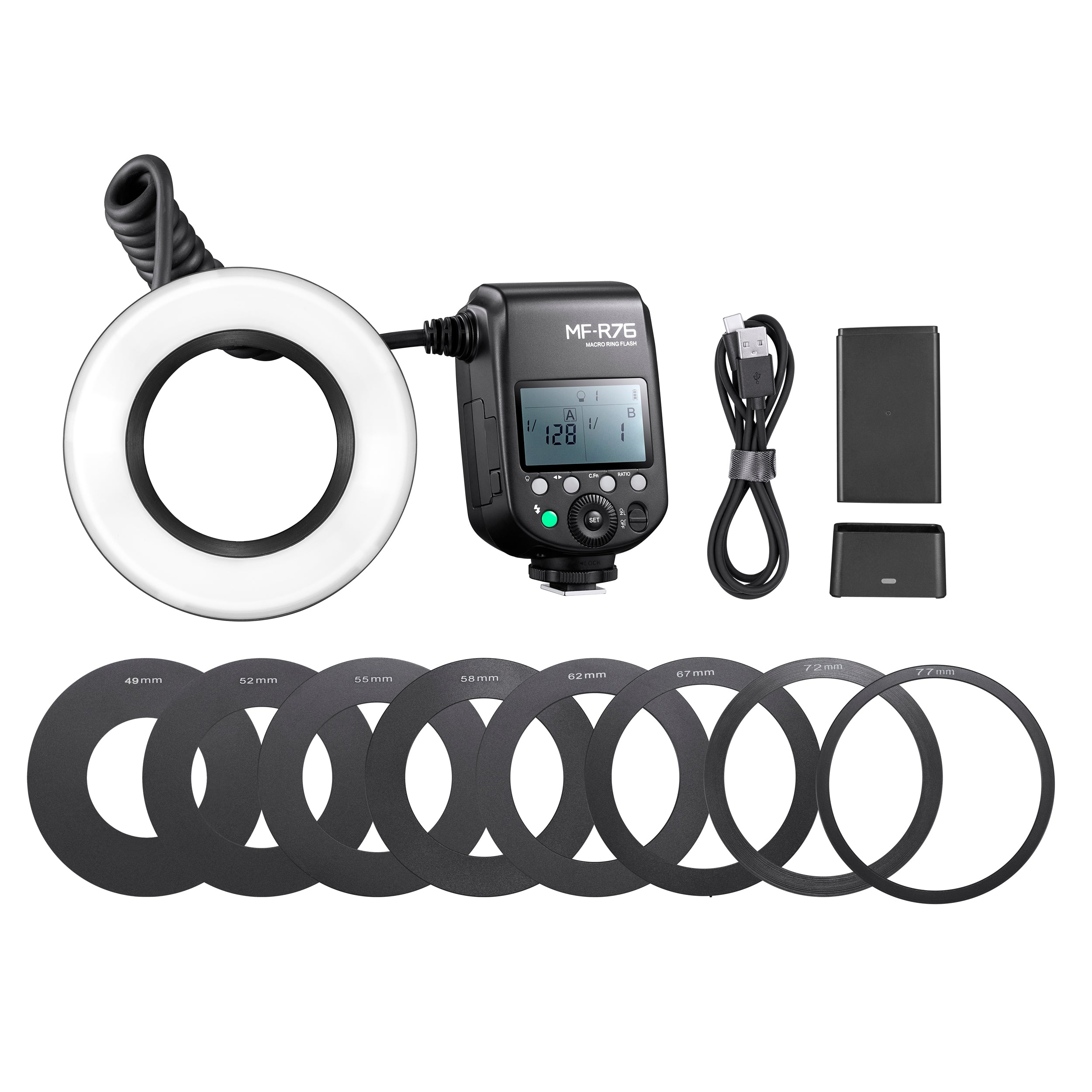 MF R76 On-Camera Macro Photography Ring Flash - Perfect for Jewelry, Watch & Close-Up Product Photography | DSLR & Mirrorless Camera Compatible