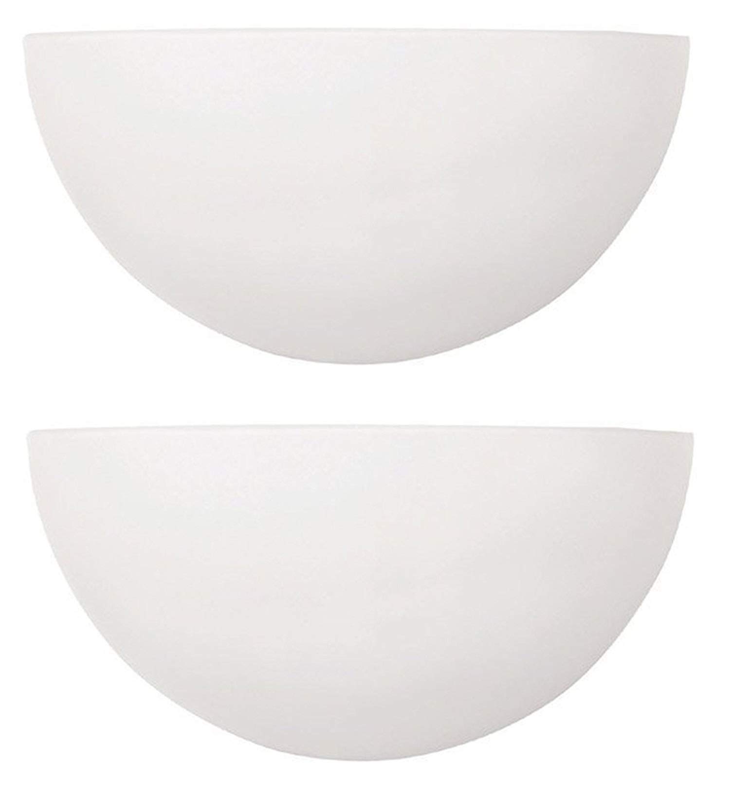 2 Pack Modern Wall Sconce Light Fixture - Matte White Finish with Opal Glass Shade for Bedroom, Hallway & Living Room Lighting Decor