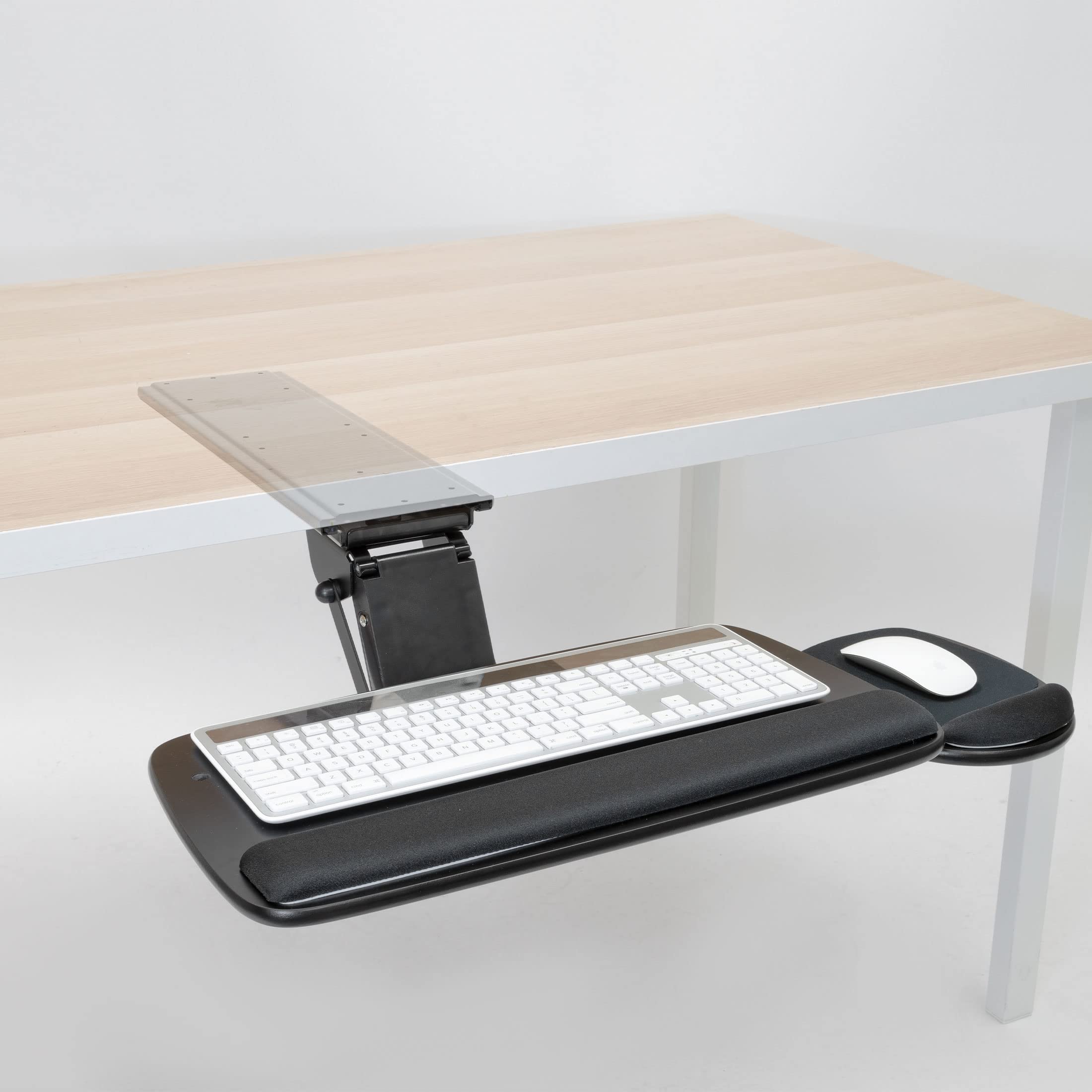 Mount-It! Adjustable Under Desk Keyboard Tray with Ergonomic Wrist Rest - 17.25