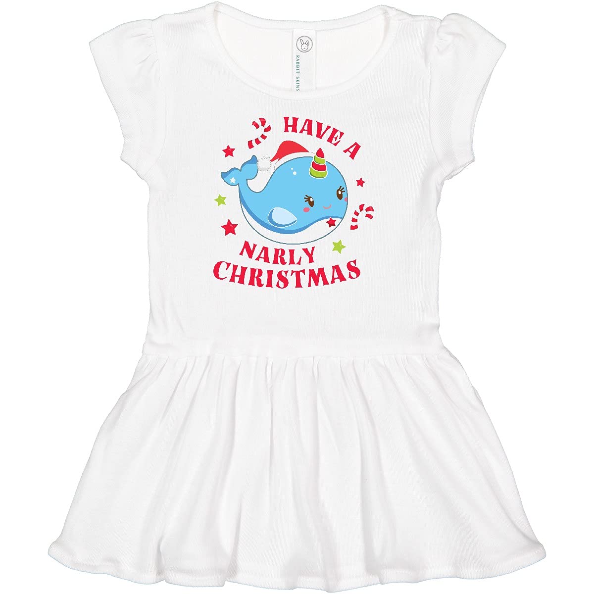 Inktastic Cute Blue Narwhal & Candy Christmas Infant Dress - Perfect for Holiday Photos, Parties & Festive Family Gatherings