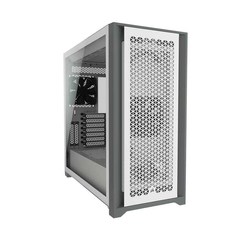 Corsair 5000D AIRFLOW Mid Tower PC Case - White Tempered Glass, High Airflow Design for Gaming & Workstation Builds - Perfect for Streamers & Content Creators