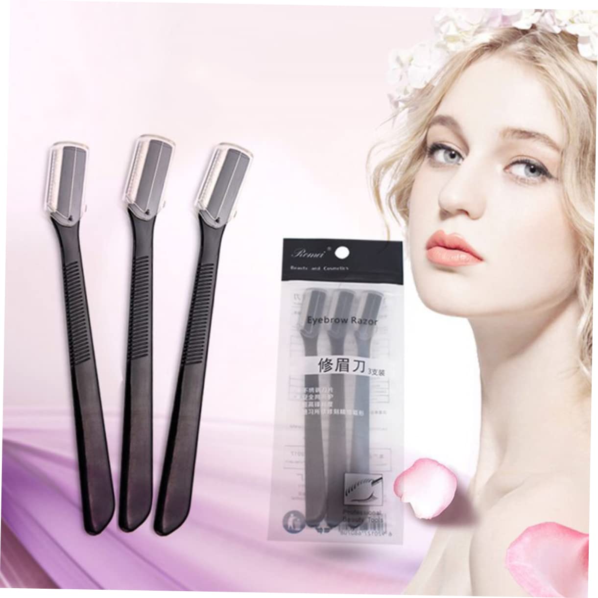 IPetboom 12-Piece Eyebrow Grooming Kit - Eyebrow Razor, Tweezers, Moisturizer, Facial Curler, Comb, Trimmer & Nose Scrubber - Black Makeup Tools for Perfect Eyebrows | At-Home & Salon Use