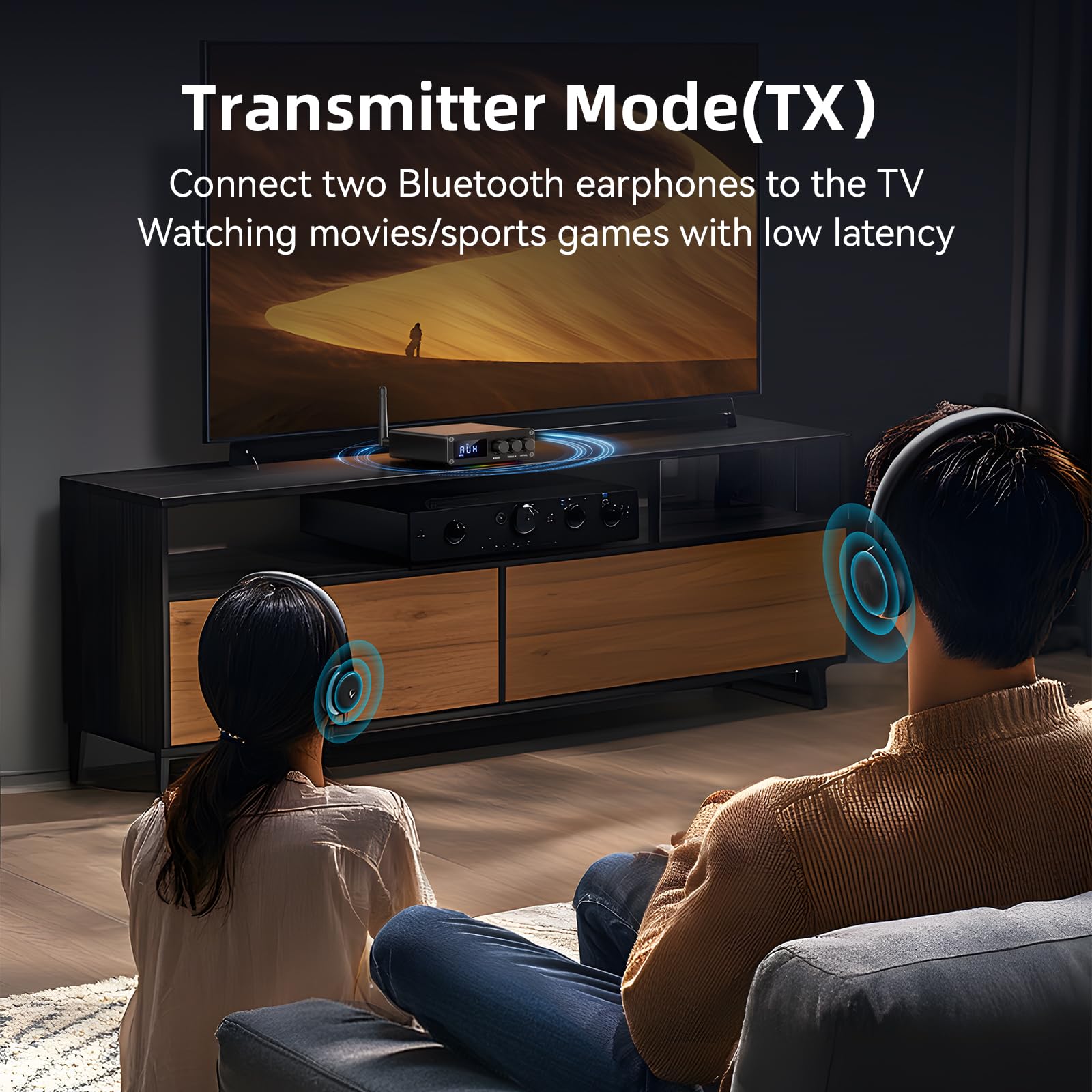 M12 Pro Bluetooth 5.2 Transmitter & Receiver - Wireless Audio Adapter for TV, Home Stereo, Headphones | Low Latency HD Sound with Display | RCA, 3.5mm AUX, Coaxial & Optical Ports | Perfect for Home Theater, Gaming & Music Streaming