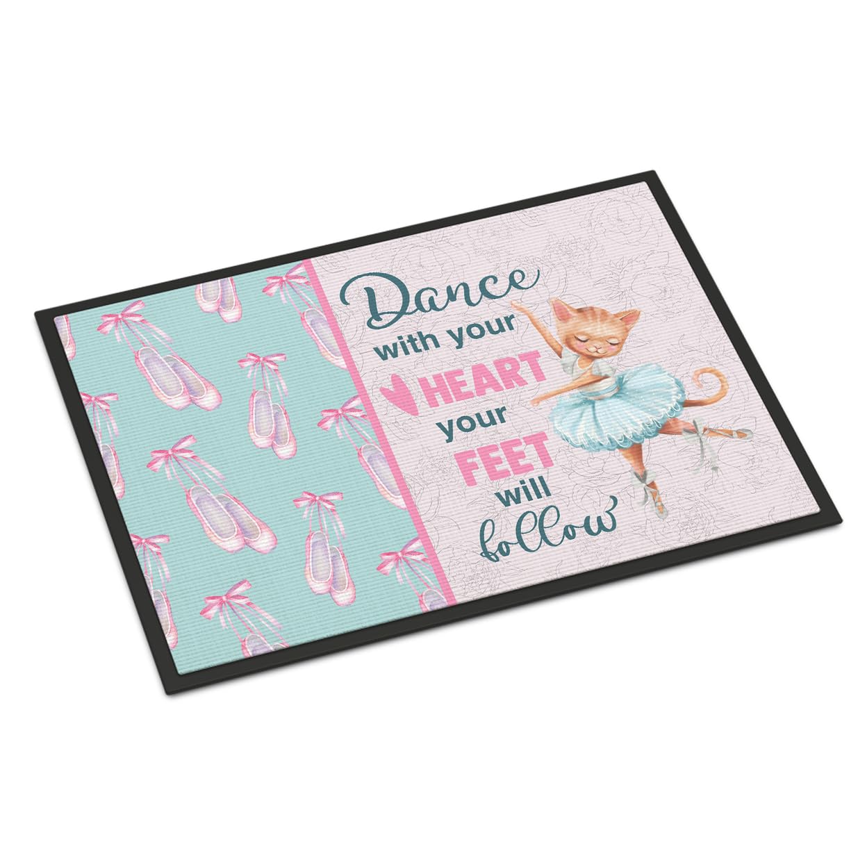 Caroline's Treasures 'Dance with Your Heart and Your Feet Will Follow' Welcome Doormat 24x36 Inch - Colorful Non-Slip Entryway Rug for Front Door, Porch Decor, Housewarming Gift