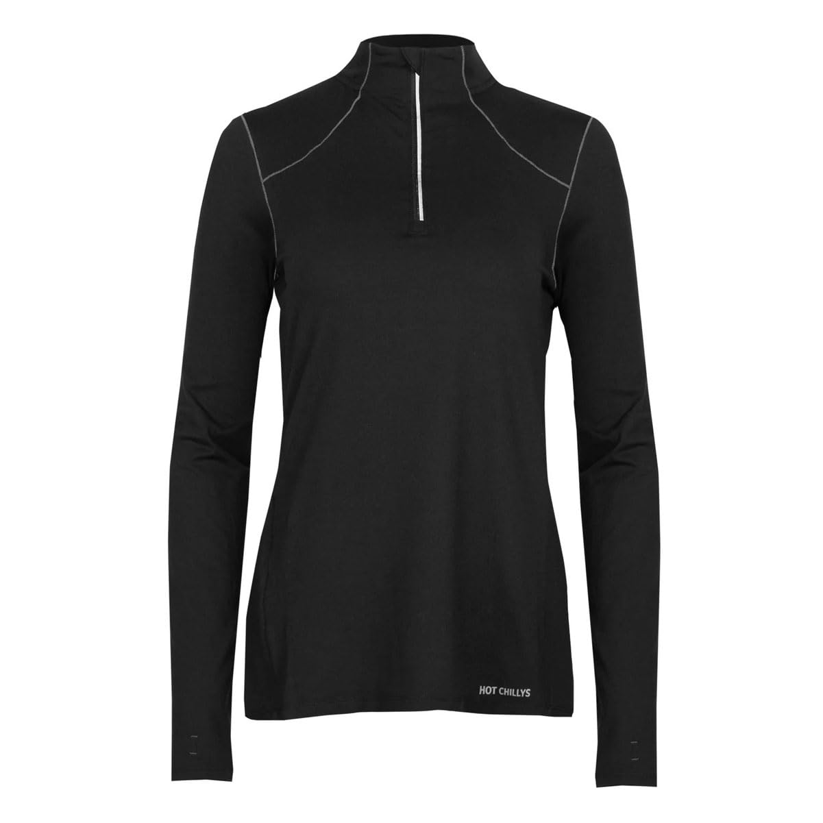 Hot Chillys Women's Clima-Tek Zip T Breathable Moisture-Wicking Midweight Base Layer Top - Relaxed Fit Thermal Shirt for Hiking, Skiing & Winter Sports