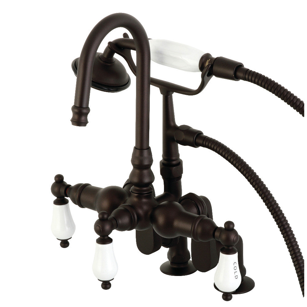 Kingston Brass CC618T1 Vintage Clawfoot Tub Faucet with Hand Shower - Antique Style Bathroom Fixture for Freestanding Bathtubs | Perfect for Classic Bathroom Renovations & Spa-Like Showers