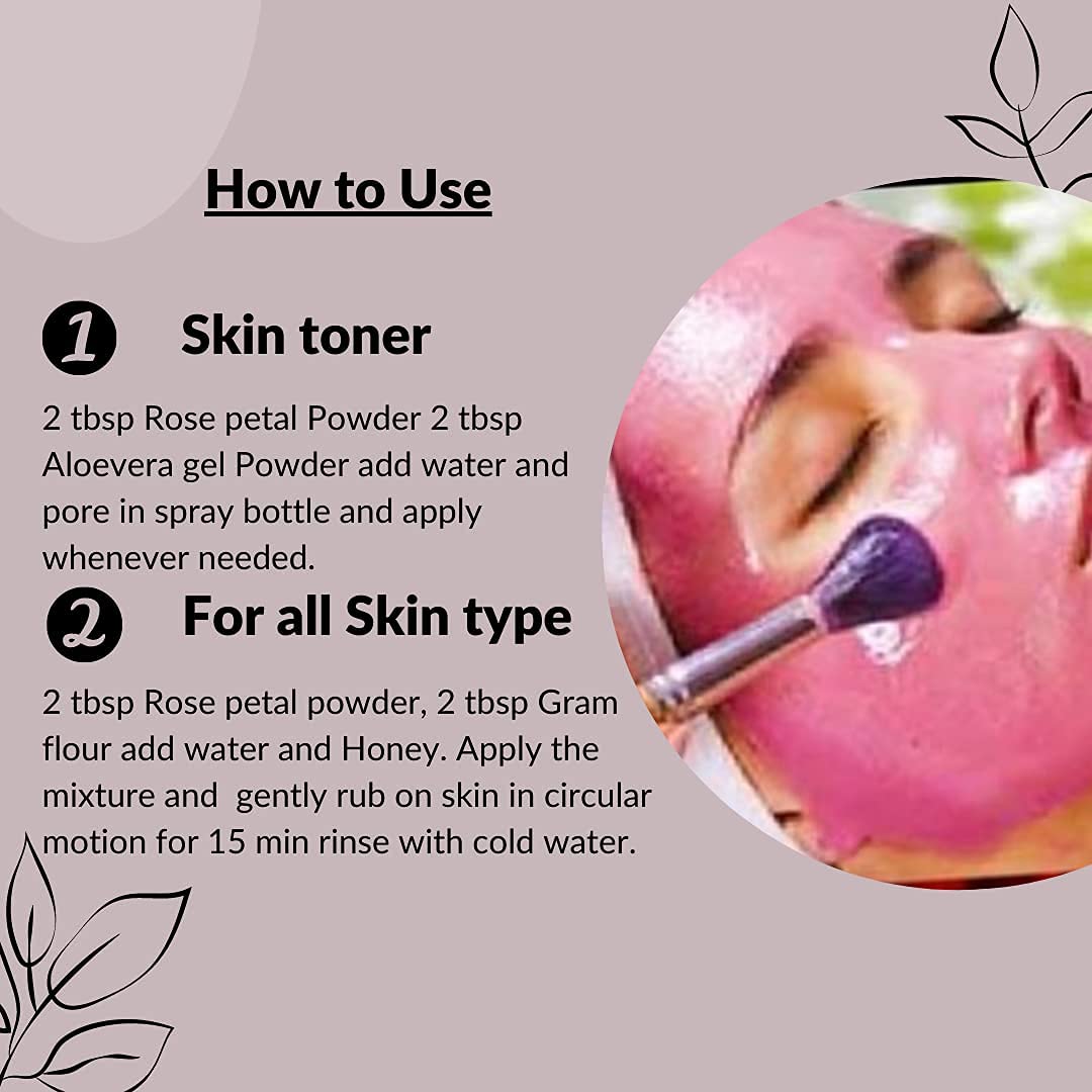 Heilen Biopharm Pink Rose Petal Powder - 100g | Natural Skincare & Body Nourishment | DIY Face Masks, Bath Soaks & Aromatherapy