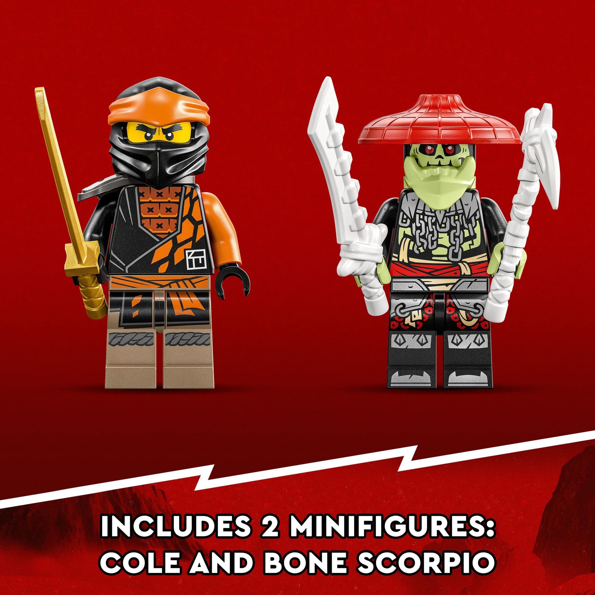 LEGO NINJAGO Cole's Earth Dragon EVO 71782 Building Set - Upgradeable Action Toy with Battle Scorpion Creature & 2 Minifigures - Creative Construction Kit for Kids Boys & Girls Ages 7+ - Perfect for Ninja Battles, Dragon Adventures & Collectible Displays (2023 New Release)