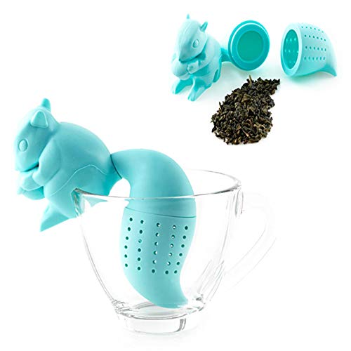 Cute Animal Silicone Tea Infusers - Unicorn, Shark, Squirrel, Cat, Owl & Elephant Tea Strainers (6-Piece Set) - Perfect Gift for Tea Lovers - Great for Loose Leaf Tea, Iced Tea & Herbal Brews at Home or Office
