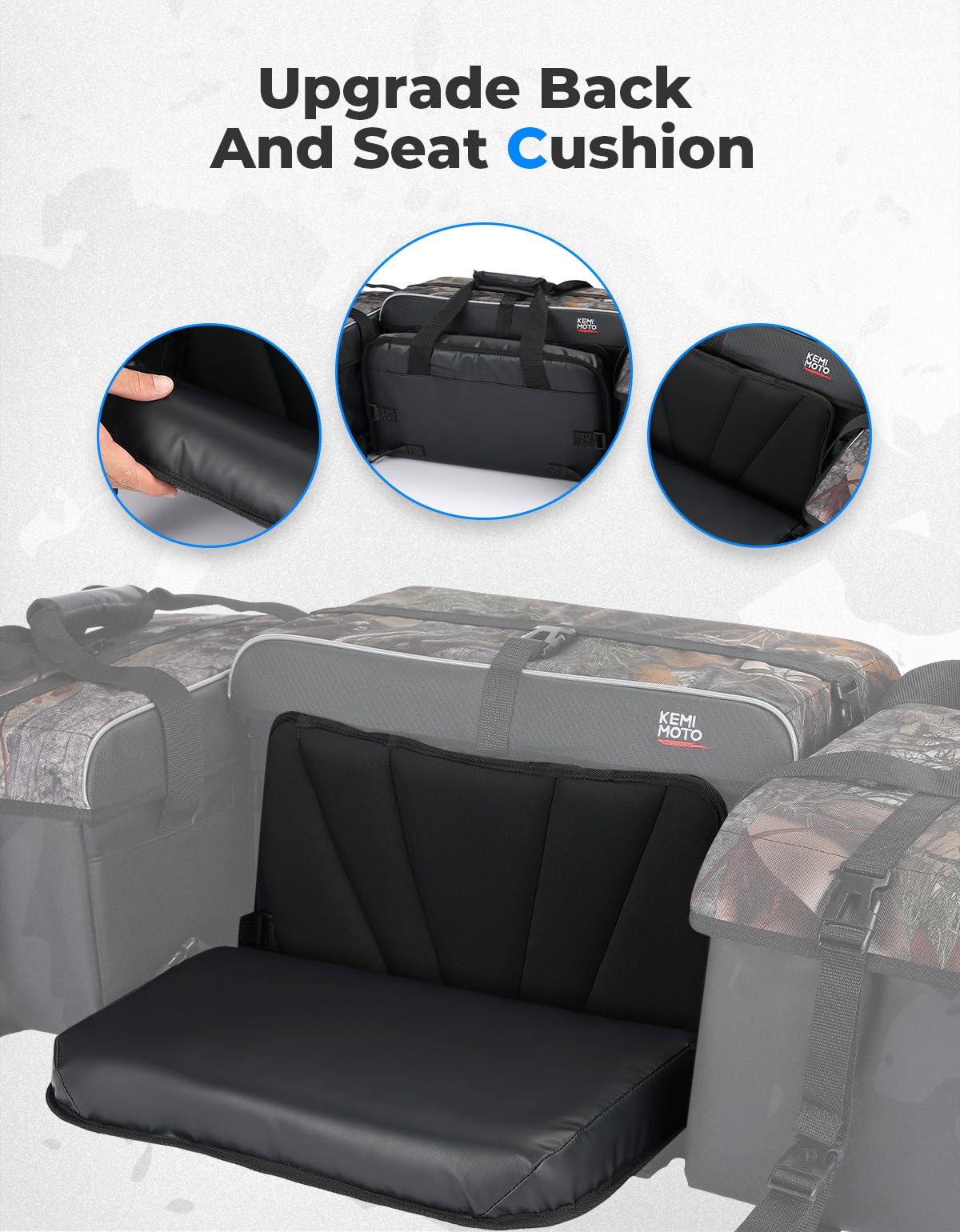 KEMIMOTO 76L Large ATV Storage Bags with Cooler - Heavy Duty Rear Rack Bag for Polaris Sportsman, Fourtrax, Can-Am, Kawasaki & Arctic Cat ATVs - Perfect for Off-Road Adventures, Hunting & Camping Gear Storage