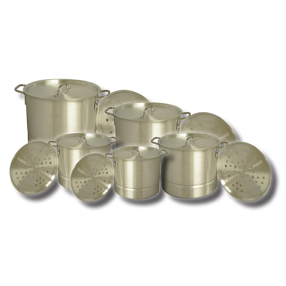 King Kooker 24 Quart Aluminum Boiling Pot with Lid - Large Stock Pot for Seafood, Crawfish, Lobster, Corn & Outdoor Cooking - Camping, Backyard BBQ & Party Use