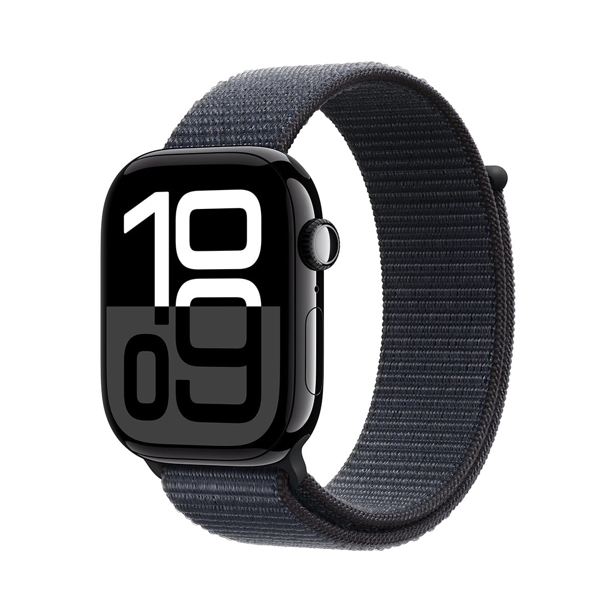 Apple Watch Series 10 [GPS, 46mm] - Jet Black Aluminum Case with Ink Sport Loop (Renewed) | Smart Fitness Tracker with Heart Rate Monitor & Water Resistance | Perfect for Running, Swimming & Daily Activity Tracking