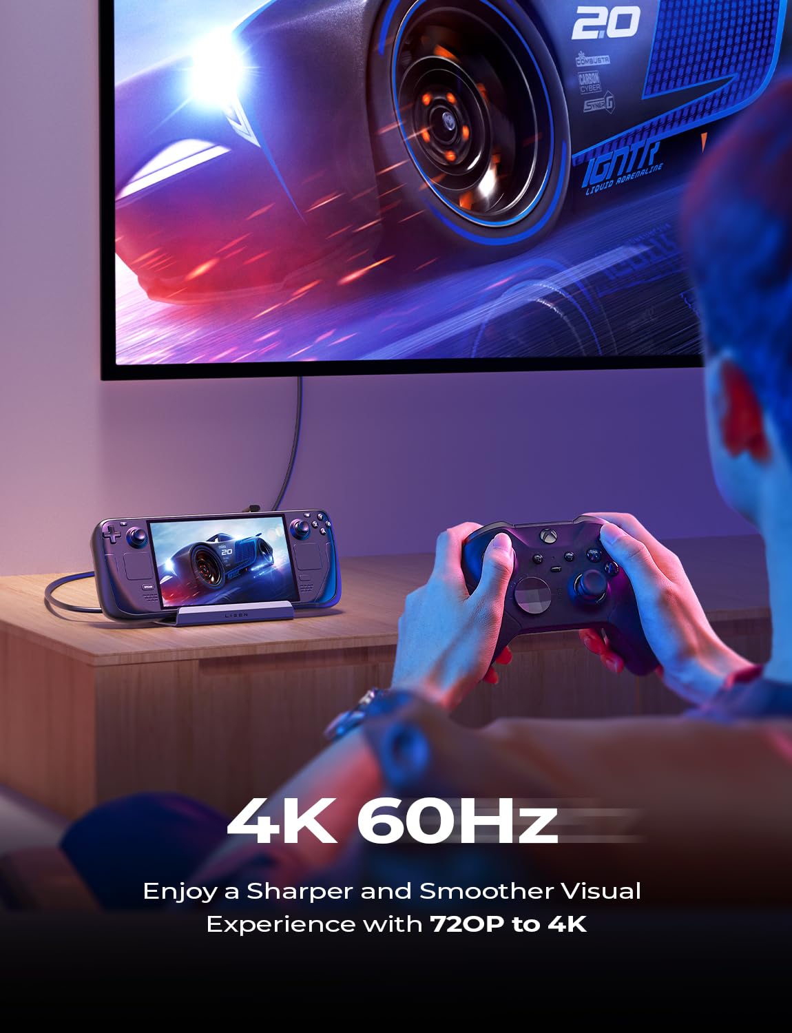 10-in-1 Universal Gaming Dock for Steam Deck/MSI Claw/Legion Go/ROG Ally - 5 USB Ports, Dual Cooling Fans, 4K@60Hz HDMI, Gigabit Ethernet & 100W Fast Charging - Perfect for Home Entertainment & Portable Gaming Setup