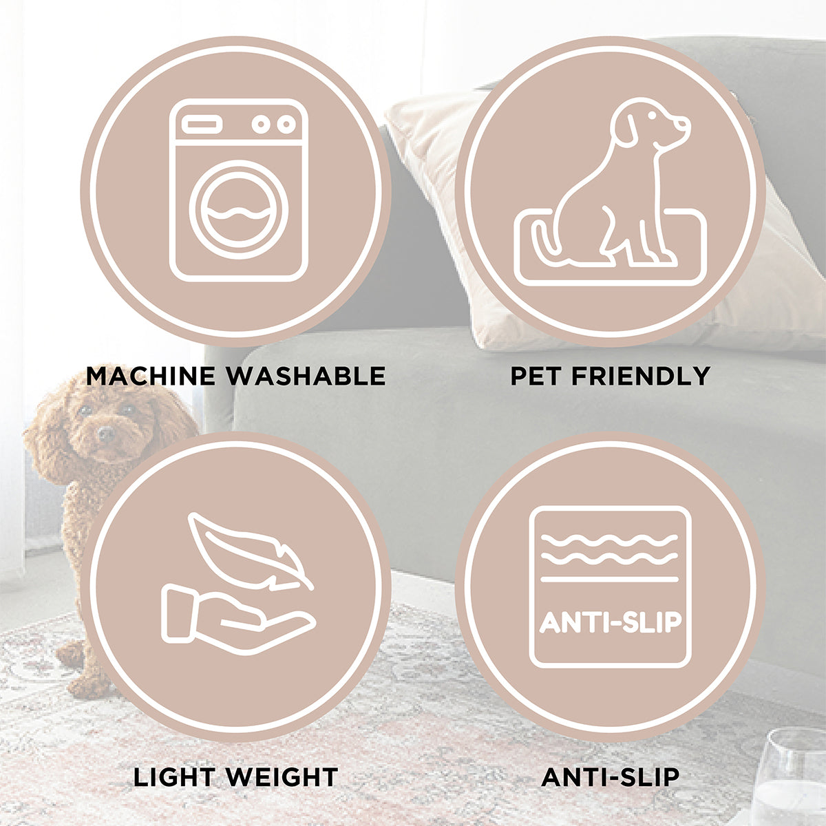 Soft Plush Bubble Washable Rug - Non-Slip Bathroom & Nursery Floor Mat - Machine Washable for Easy Cleaning - Perfect for Kids Room, Playroom & Pet Areas