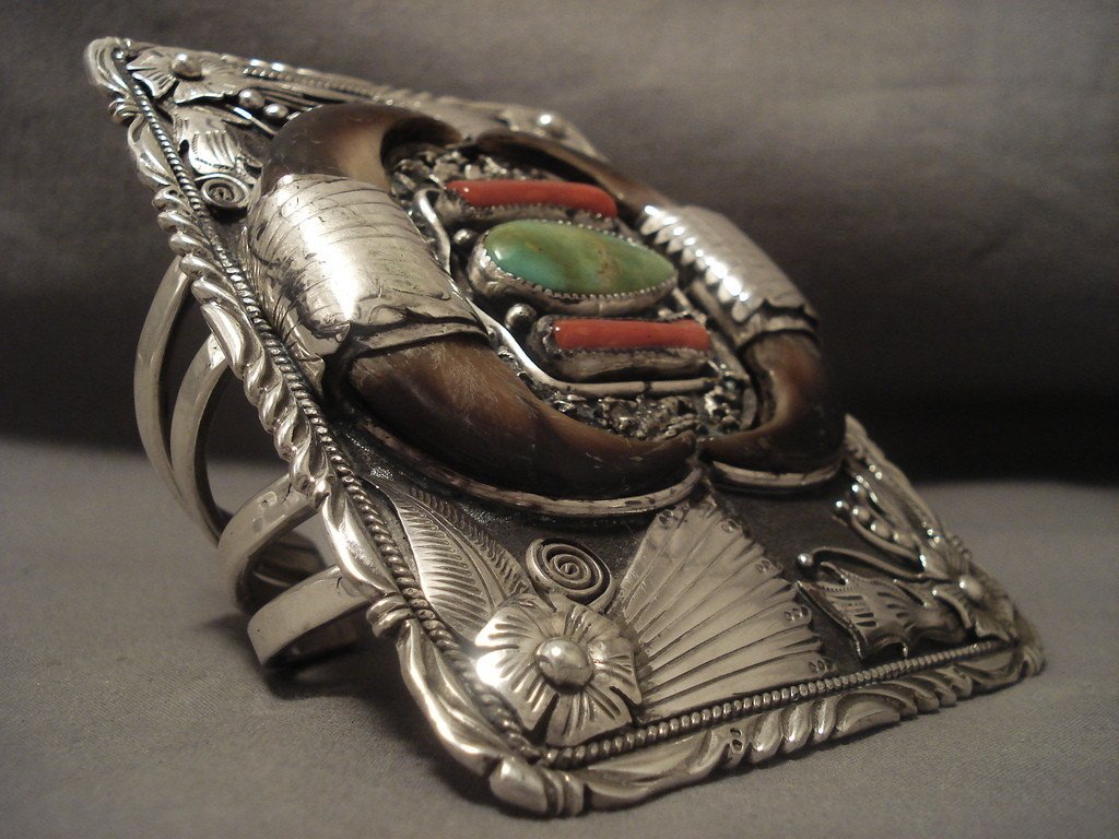 314 Gram Vintage Navajo Native American Silver Turquoise Bracelet - Handmade Tribal Jewelry for Women, Boho Fashion Accessory, Perfect for Festivals & Special Occasions